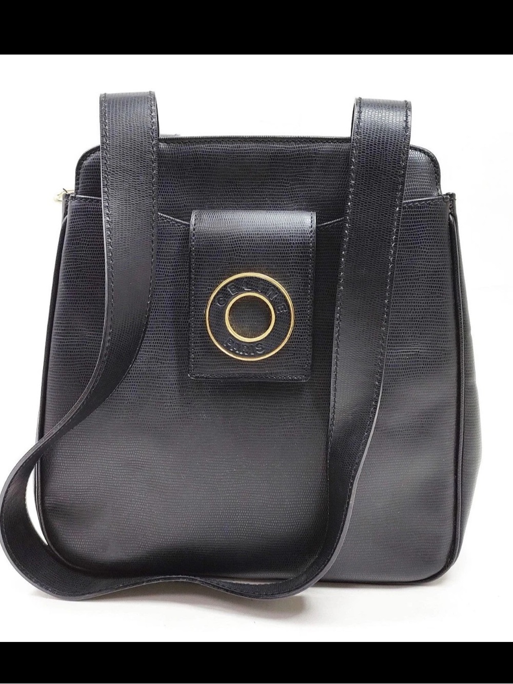 Celine Shoulder Bag Black Leather
